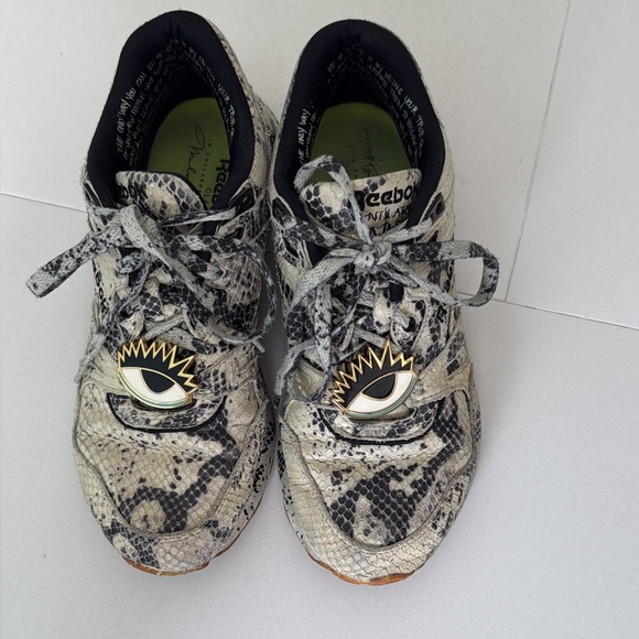 Reebok Shoes - Reebok Black and White Patterned Sneakers